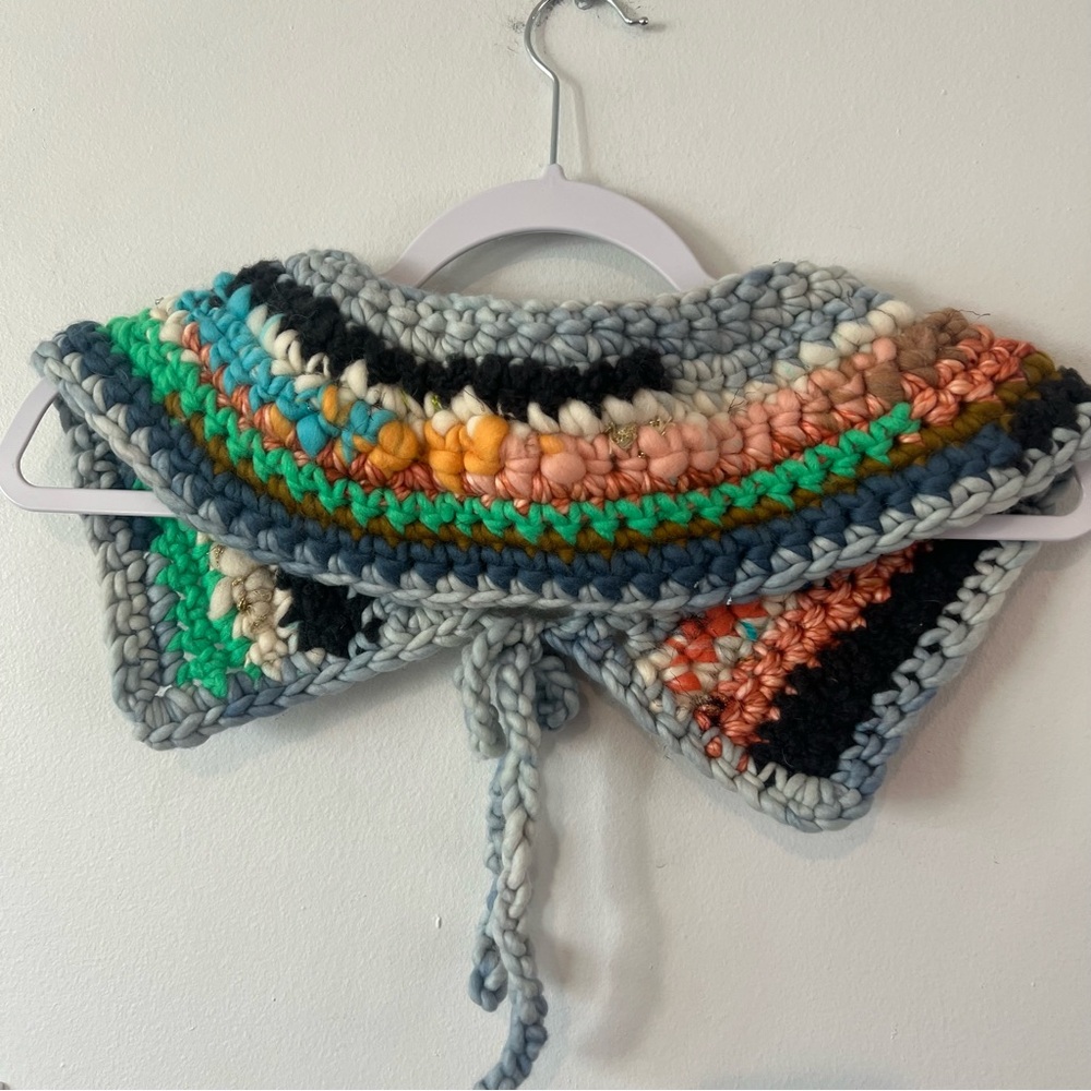 Handmade Crochet Colourful Crochet Granny Wrap Unique with Tie Boho - Picture 3 of 6